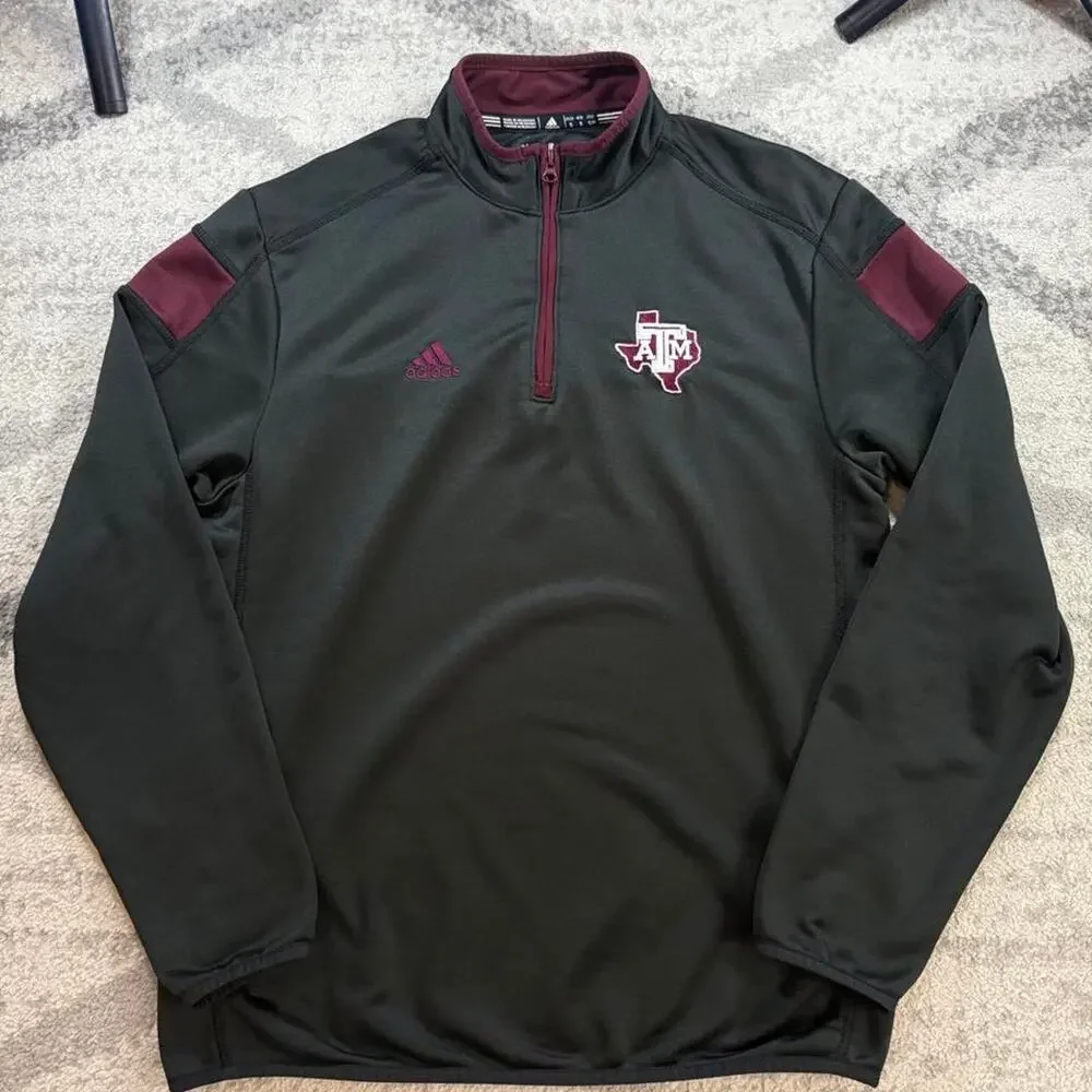 Adidas texas am aggies 14Adidas Texas A&M Aggies 1/4 Zip Pullover Jacket small